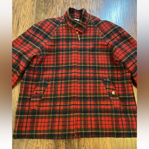 Vintage Pendleton Red Plaid Wool Full Zip Jacket - Picture 2 of 10